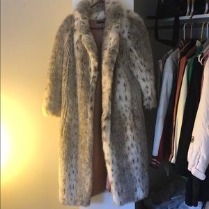 Fake fur long coat